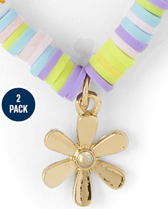 Girls Floral BFF Necklace 2-Pack