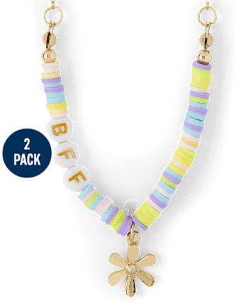 Girls Floral BFF Necklace 2-Pack