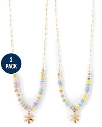 Girls Floral BFF Necklace 2-Pack