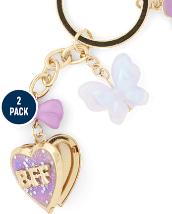Girls BFF Charm Keychain 2-Pack