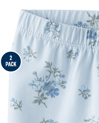 Lot de 2 leggings tutu fleuris pour bébé fille