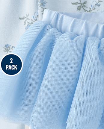 Lot de 2 leggings tutu fleuris pour bébé fille