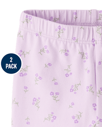 Baby Girls Floral Ruffle Leggings 2-Pack