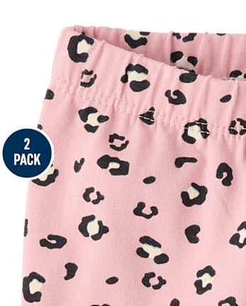 Leggings à volants léopard pour bébés filles (lot de 2)