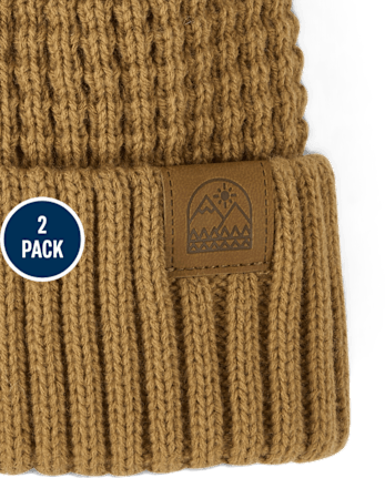 Lot de 2 bonnets gaufrés pour garçon