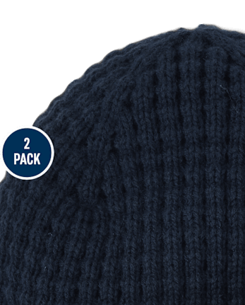 Lot de 2 bonnets gaufrés pour garçon