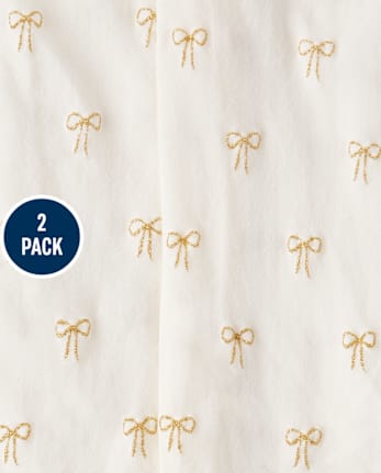 Lot de 2 collants en microfibre à nœud scintillant pour fille