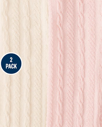 Lot de 2 collants en maille torsadée pour petite fille
