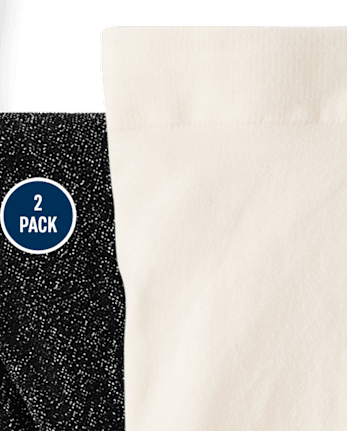 Toddler Girls Shimmer Bow Microfiber Tights 2-Pack