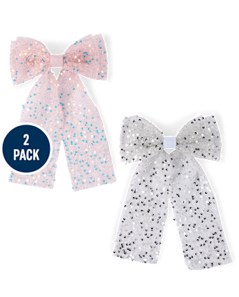 Girls Sequin Bow Hair Clip 2-Pack