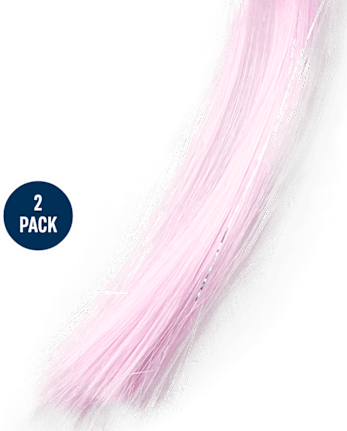 Girls Pom Pom Hair Extension Hair Clip 2-Pack