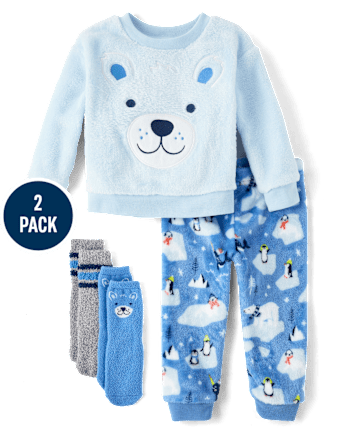 Toddler Boys Bear Cozy Socks 2-Pack