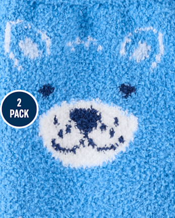 Toddler Boys Bear Cozy Socks 2-Pack