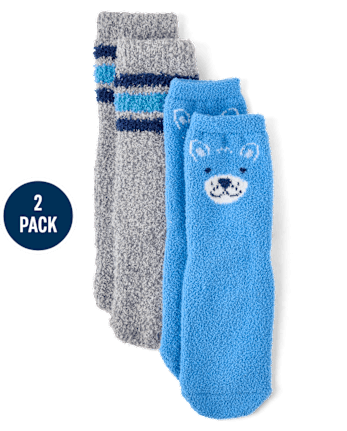 Toddler Boys Bear Cozy Socks 2-Pack