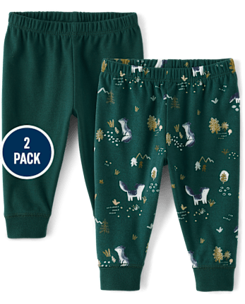Baby Boys Wolf Pants 2-Pack