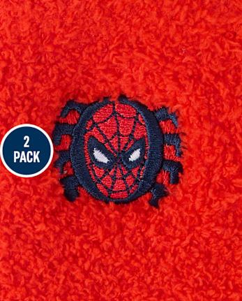Boys Spider-Man Embroidered Cozy Socks 2-Pack
