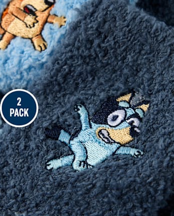 Baby And Toddler Boys Bluey™ Embroidered Cozy Socks 2-Pack