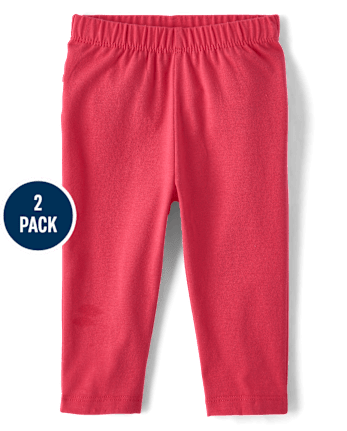 Baby Girls Gingham Ruffle Leggings 2-Pack