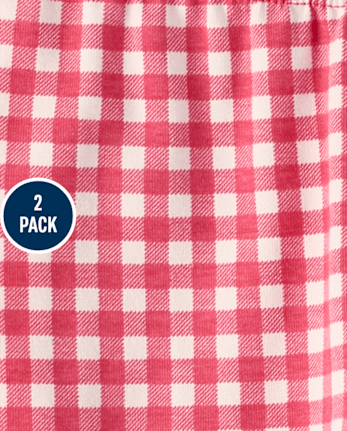 Baby Girls Gingham Ruffle Leggings 2-Pack