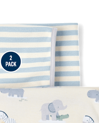 Baby Boys Animal Swaddle Blanket 2-Pack