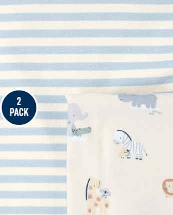 Baby Boys Animal Swaddle Blanket 2-Pack