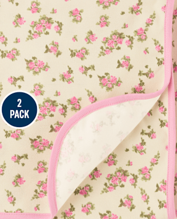Baby Girls Floral Swaddle Blanket 2-Pack