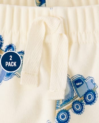 Baby Boys Construction Vehicle Jogger Pants 2-Pack