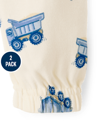 Baby Boys Construction Vehicle Jogger Pants 2-Pack