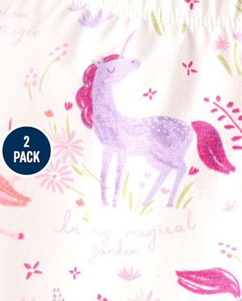 Baby Girls Unicorn Ruffle Leggings 2-Pack