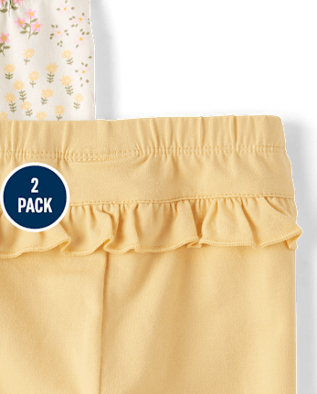 Baby Girls Floral Ruffle Leggings 2-Pack