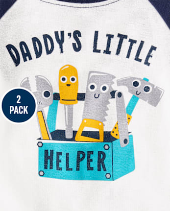 Baby And Toddler Boys Daddy's Little Helper Snug Fit Cotton Pajamas Pack 2-Pack