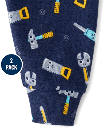 Baby And Toddler Boys Daddy's Little Helper Snug Fit Cotton Pajamas Pack 2-Pack