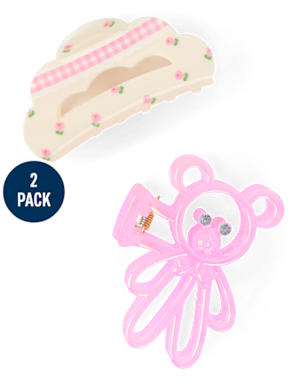 Girls Bear Claw Clip 2-Pack