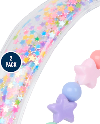 Girls Beaded Shakey Headband 2-Pack
