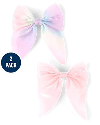 Girls Shimmer Bow Hair Clip 2-Pack