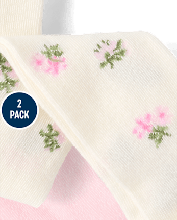 Toddler Girls Floral Pointelle Tights 2-Pack