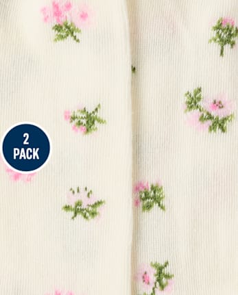 Baby Girls Floral Pointelle Tights 2-Pack