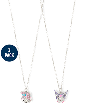 Girls Hello Kitty And Friendsâ¢ Pave Necklace 2-Pack