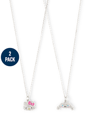 Girls Hello Kitty And Friendsâ¢ Pave Necklace 2-Pack
