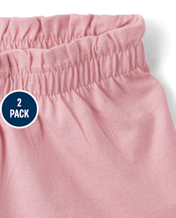 Baby Girls Leopard Paperbag Waist Shorts 2-Pack