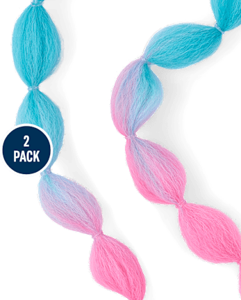 Girls Stitchâ¢ Faux Hair Braid Extension Hair Tie 2-Pack