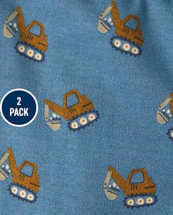 Baby Boys Construction Truck Pants 2-Pack