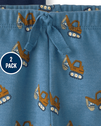 Baby Boys Construction Truck Pants 2-Pack