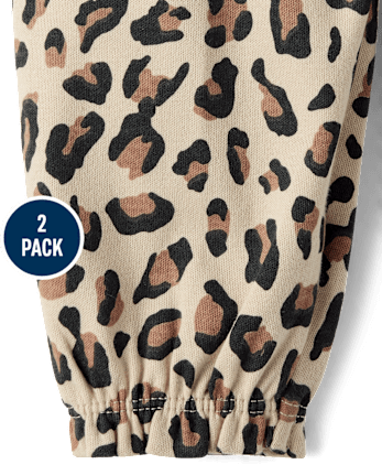 Baby Girls Leopard Ruffle Pants 2-Pack