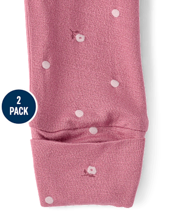 Lot de 2 pyjamas fleuris pour bébé fille - Ultra doux