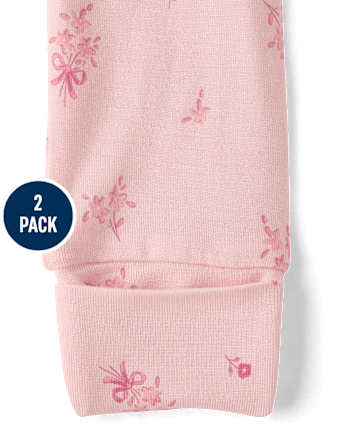 Lot de 2 pyjamas fleuris pour bébé fille - Ultra doux