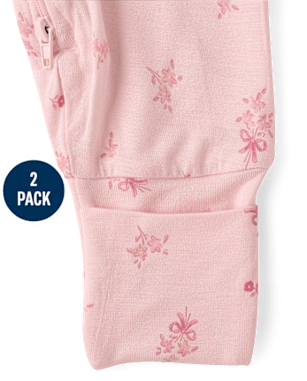 Lot de 2 pyjamas fleuris pour bébé fille - Ultra doux