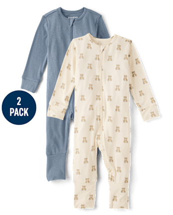 Baby Boys Bear Sleep And Play 2-Pack - Super Soft