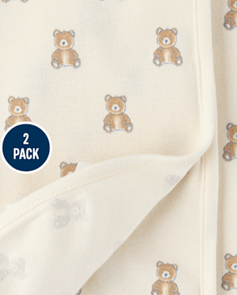 Baby Boys Bear Swaddle Blanket 2-Pack
