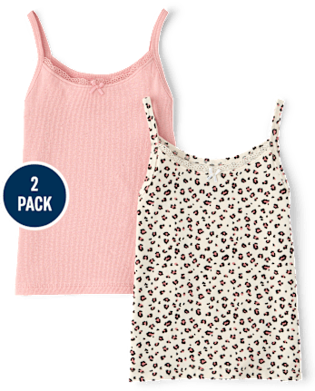 Girls Leopard Cami 2-Pack